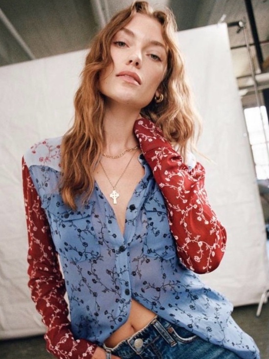 rag & bone Tops - Rag & Bone Wyatt Floral Patchwork Western Shirt XS